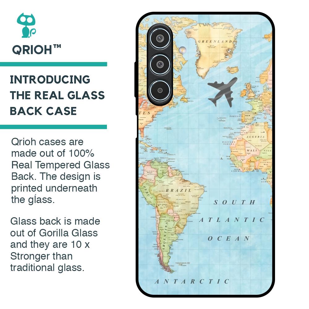 Travel Map Glass Case for Samsung Galaxy M35 5G