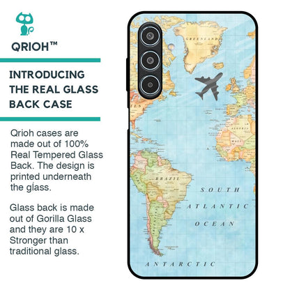 Travel Map Glass Case for Samsung Galaxy M35 5G