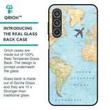 Travel Map Glass Case for Samsung Galaxy M35 5G
