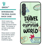 Travel Stamps Glass Case for Samsung Galaxy M35 5G