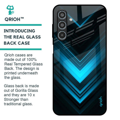 Vertical Blue Arrow Glass Case For Samsung Galaxy M35 5G