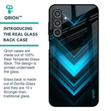 Vertical Blue Arrow Glass Case For Samsung Galaxy M35 5G