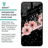 Floral Black Band Glass Case For Samsung Galaxy M35 5G