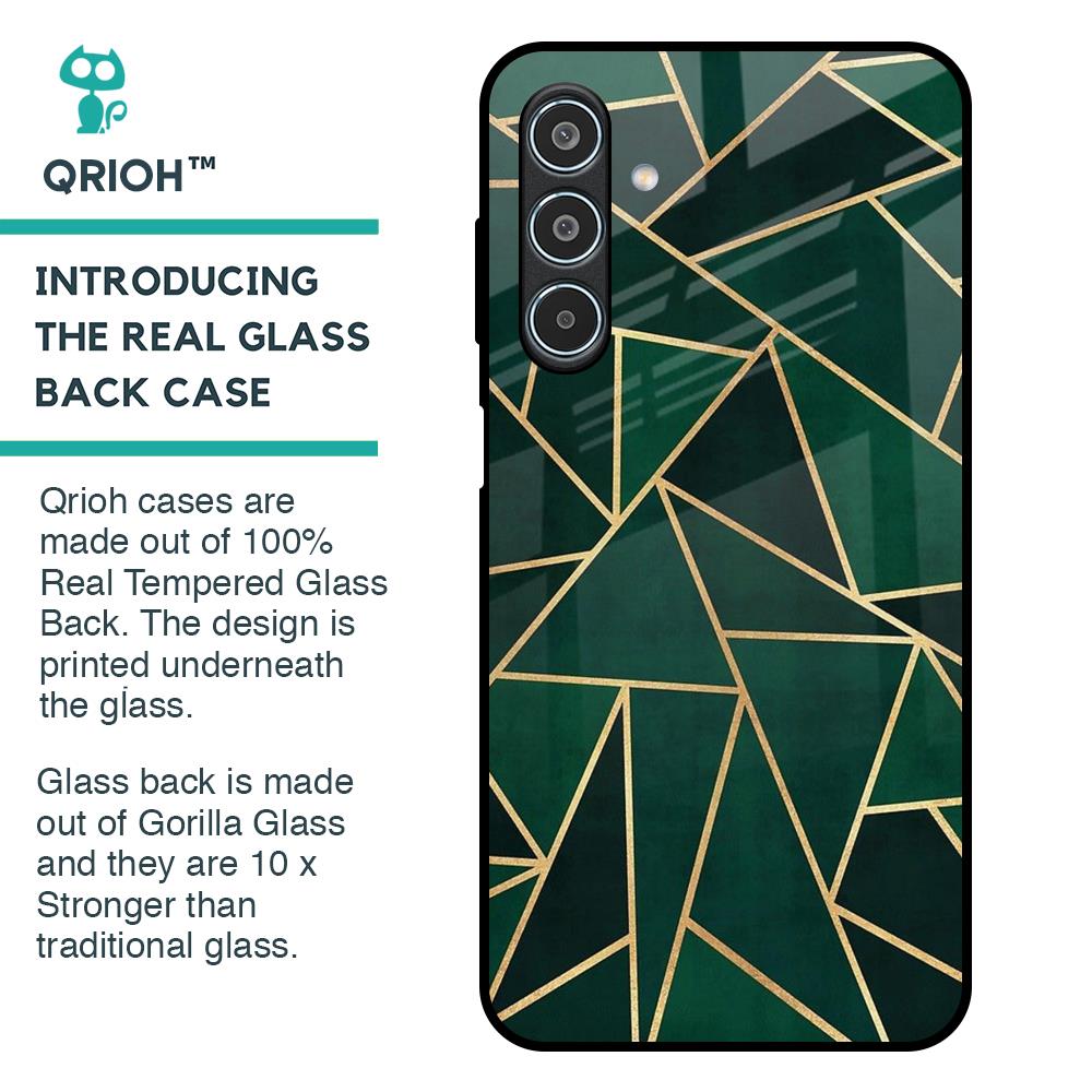 Abstract Green Glass Case For Samsung Galaxy M35 5G
