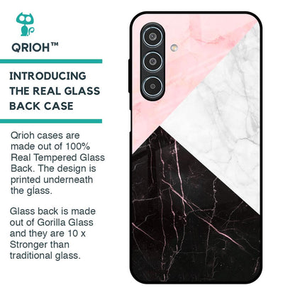 Marble Collage Art Glass Case For Samsung Galaxy M35 5G