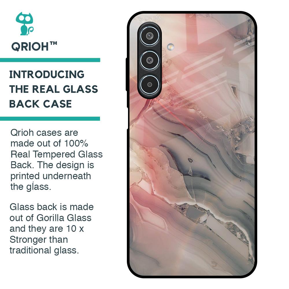 Pink And Grey Marble Glass Case For Samsung Galaxy M35 5G