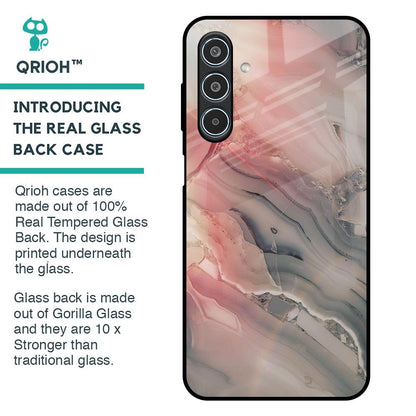 Pink And Grey Marble Glass Case For Samsung Galaxy M35 5G