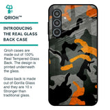 Camouflage Orange Glass Case For Samsung Galaxy M35 5G