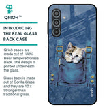 Kitty In Pocket Glass Case For Samsung Galaxy M35 5G