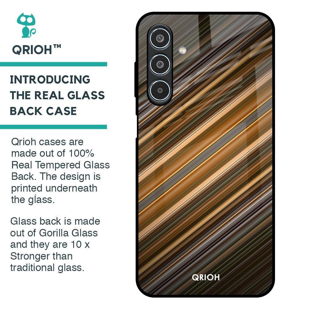 Diagonal Slash Pattern Glass Case for Samsung Galaxy M35 5G