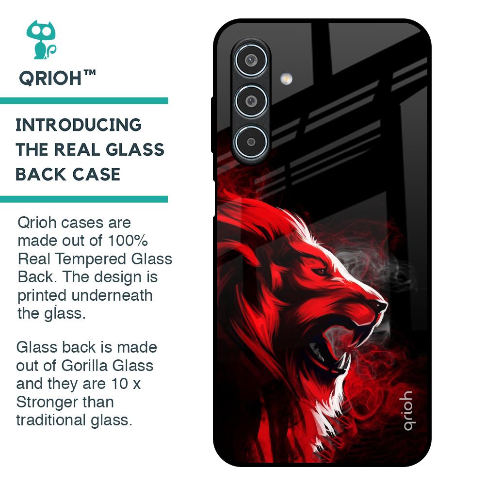 Red Angry Lion Glass Case for Samsung Galaxy M35 5G