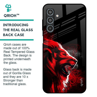 Red Angry Lion Glass Case for Samsung Galaxy M35 5G