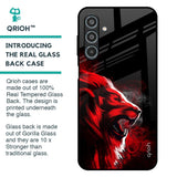 Red Angry Lion Glass Case for Samsung Galaxy M35 5G