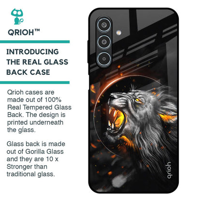 Aggressive Lion Glass Case for Samsung Galaxy M35 5G