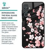 Black Cherry Blossom Glass Case for Samsung Galaxy M35 5G