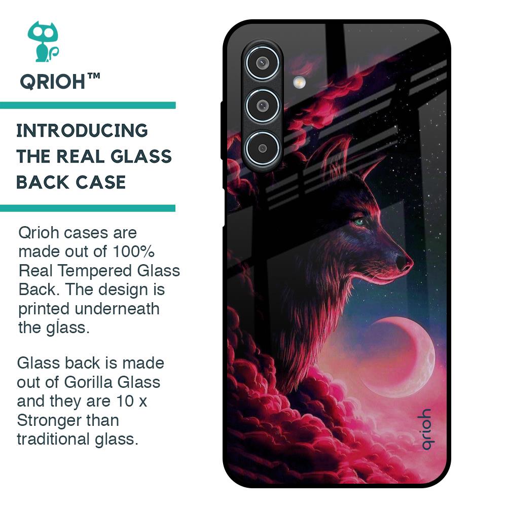 Moon Wolf Glass Case for Samsung Galaxy M35 5G