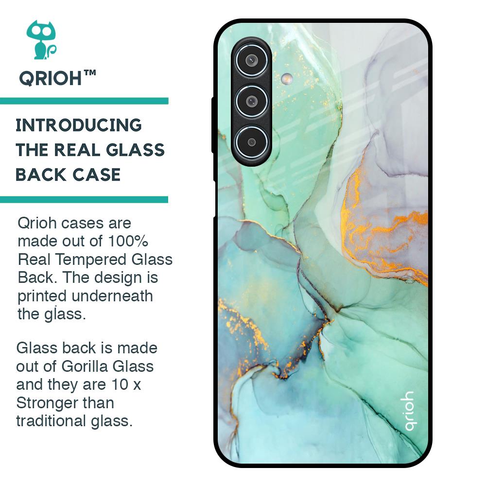 Green Marble Glass Case for Samsung Galaxy M35 5G