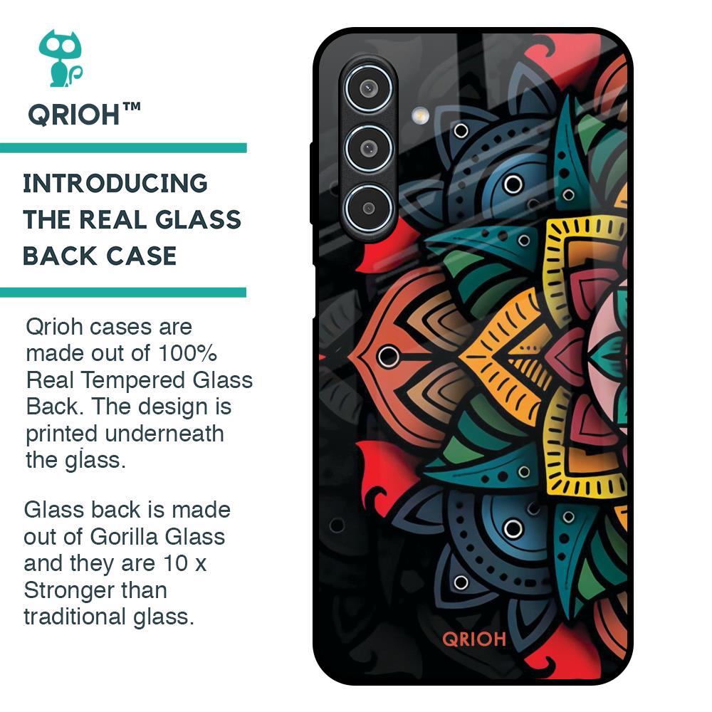 Retro Gorgeous Flower Glass Case for Samsung Galaxy M35 5G