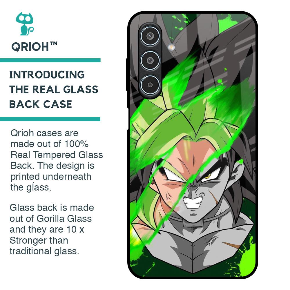 Anime Green Splash Glass Case for Samsung Galaxy M35 5G