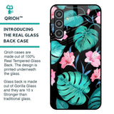 Tropical Leaves & Pink Flowers Glass Case for Samsung Galaxy M35 5G