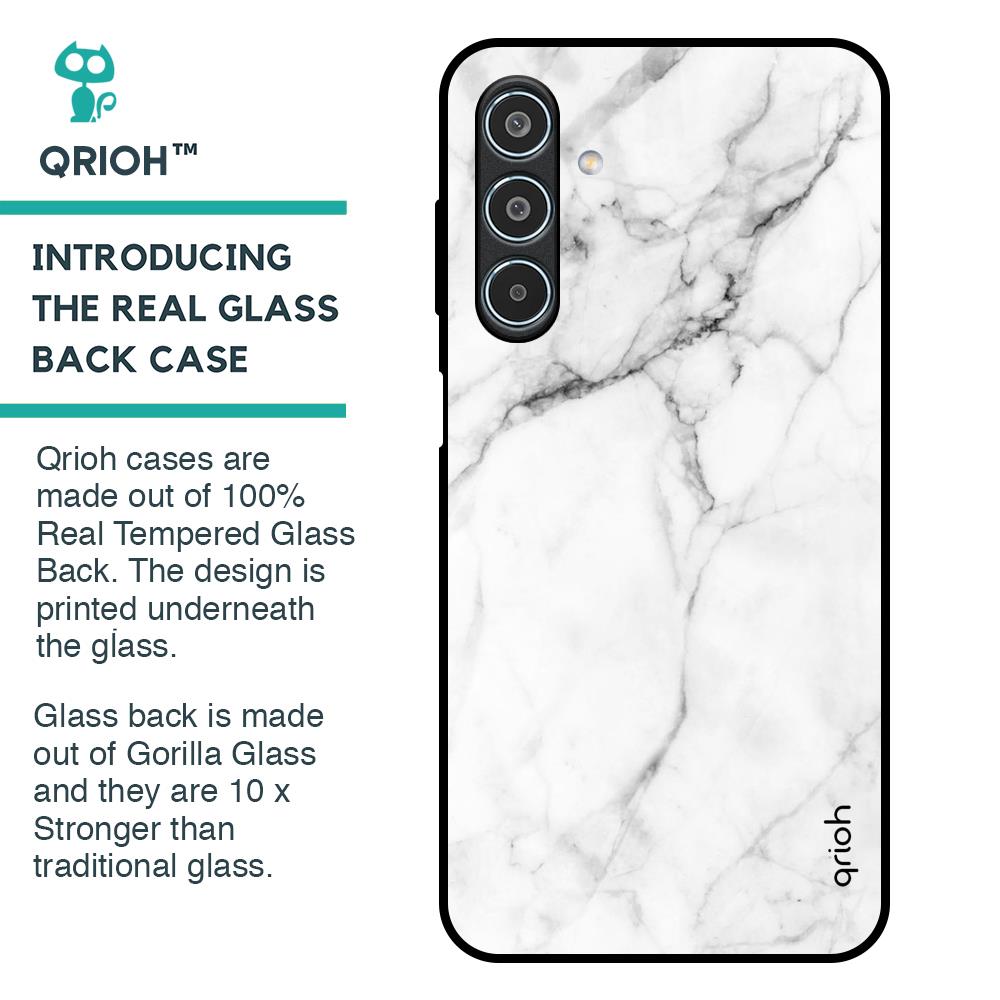 Modern White Marble Glass Case for Samsung Galaxy M35 5G