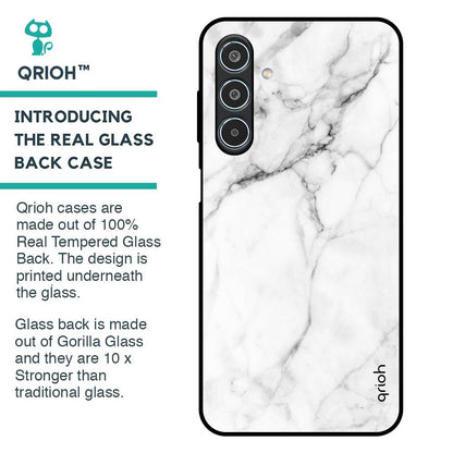 Modern White Marble Glass Case for Samsung Galaxy M35 5G