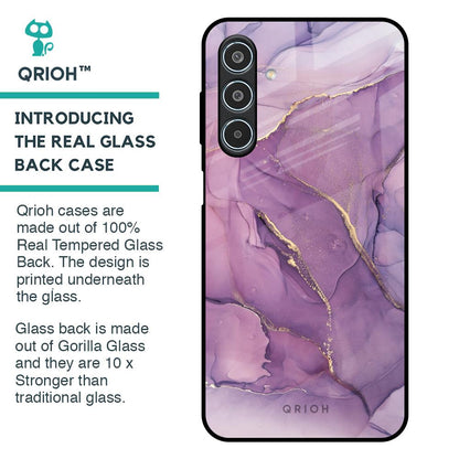 Purple Gold Marble Glass Case for Samsung Galaxy M35 5G