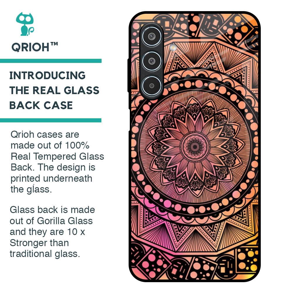 Floral Mandala Glass Case for Samsung Galaxy M35 5G
