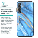 Vibrant Blue Marble Glass Case for Samsung Galaxy M35 5G
