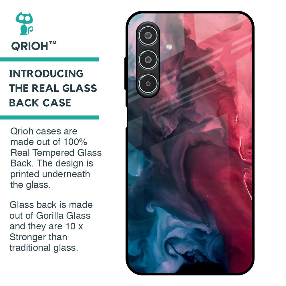 Blue & Red Smoke Glass Case for Samsung Galaxy M35 5G