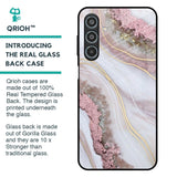 Pink & Gold Gllitter Marble Glass Case for Samsung Galaxy M35 5G