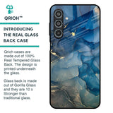 Blue Cool Marble Glass Case for Samsung Galaxy M35 5G