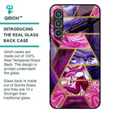 Electroplated Geometric Marble Glass Case for Samsung Galaxy M35 5G