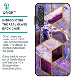 Purple Rhombus Marble Glass Case for Samsung Galaxy M35 5G