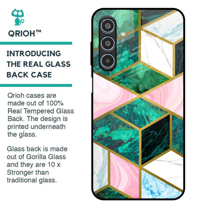 Seamless Green Marble Glass Case for Samsung Galaxy M35 5G