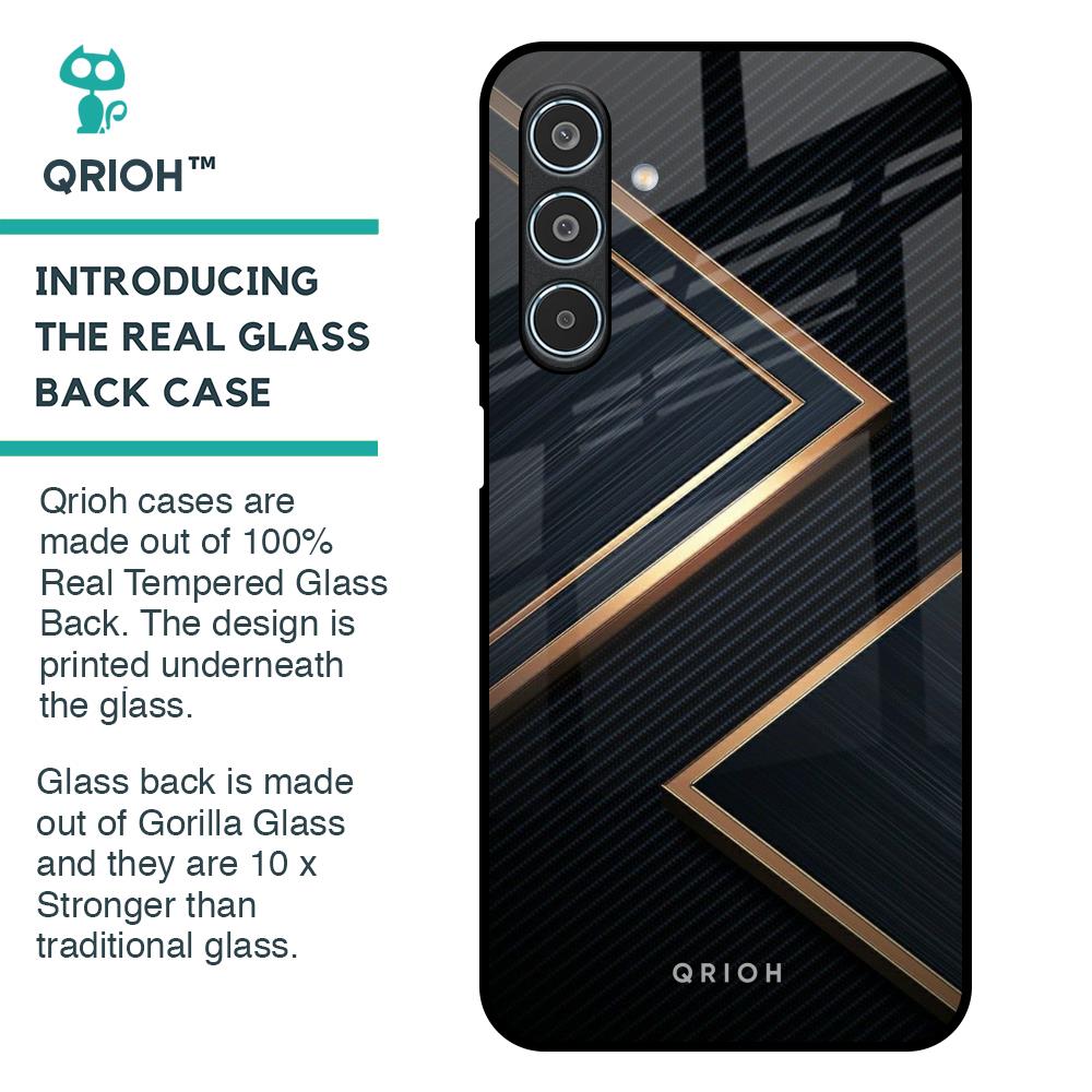 Sleek Golden & Navy Glass Case for Samsung Galaxy M35 5G