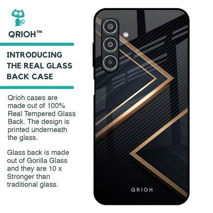 Sleek Golden & Navy Glass Case for Samsung Galaxy M35 5G