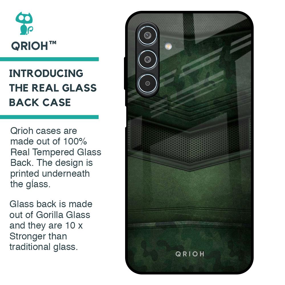 Green Leather Glass Case for Samsung Galaxy M35 5G