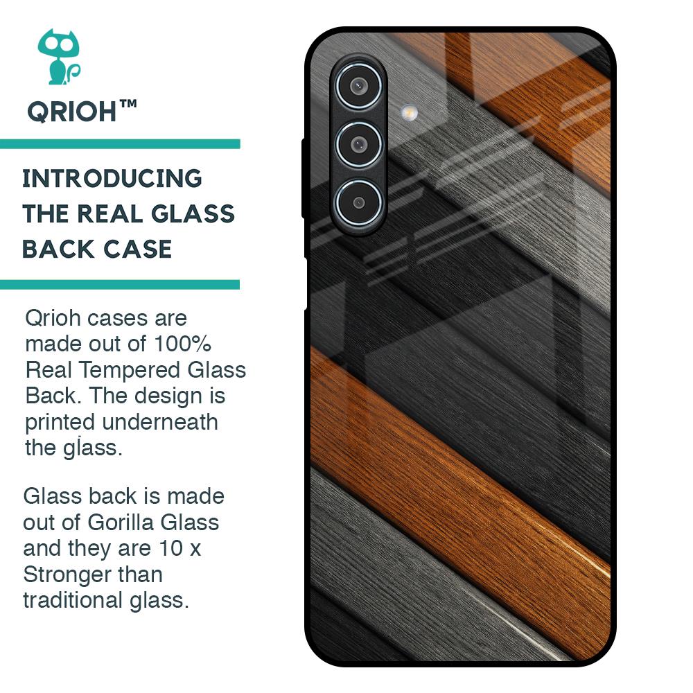 Tri Color Wood Glass Case for Samsung Galaxy M35 5G