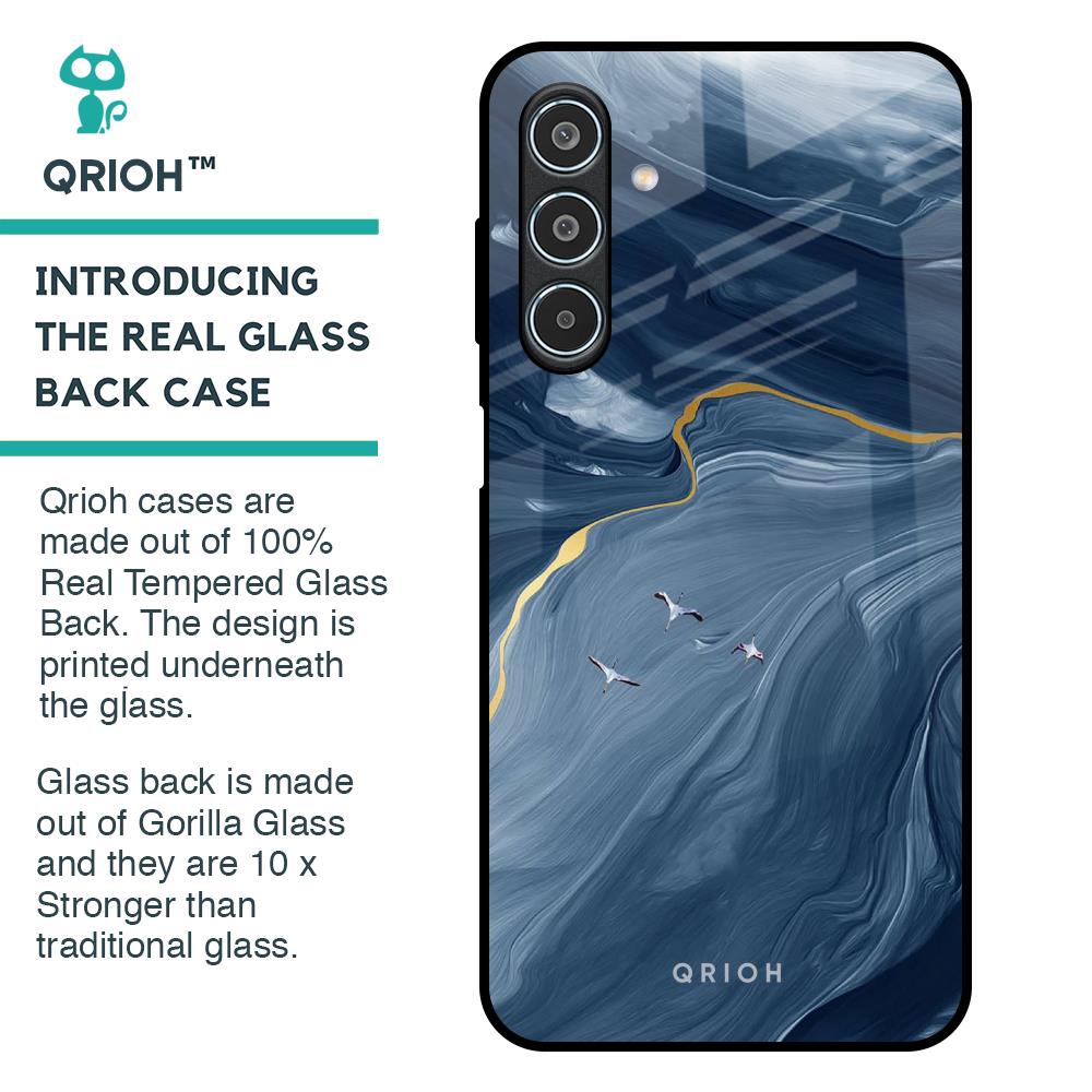 Deep Ocean Marble Glass Case for Samsung Galaxy M35 5G