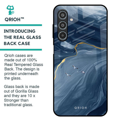 Deep Ocean Marble Glass Case for Samsung Galaxy M35 5G