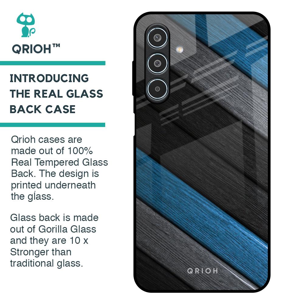 Multicolor Wooden Effect Glass Case for Samsung Galaxy M35 5G