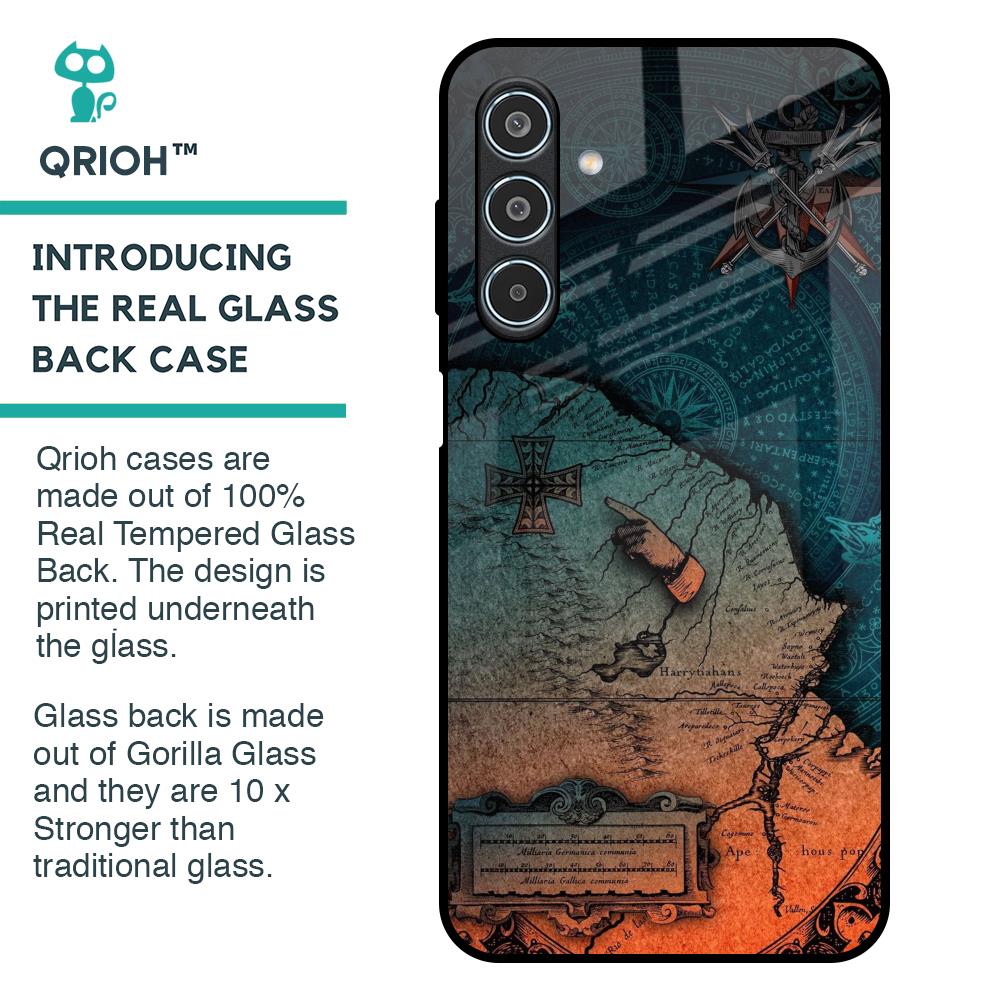 Geographical Map Glass Case for Samsung Galaxy M35 5G