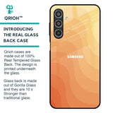 Orange Curve Pattern Glass Case for Samsung Galaxy M35 5G