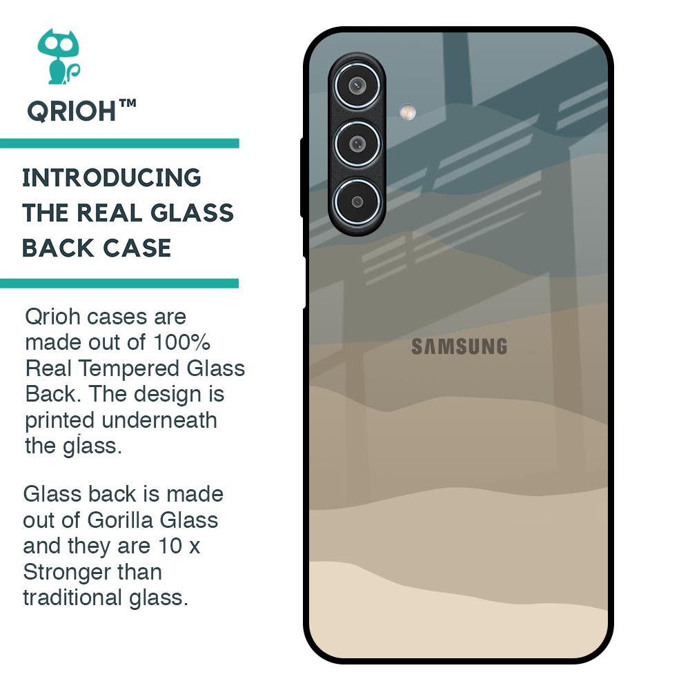 Abstract Mountain Pattern Glass Case for Samsung Galaxy M35 5G