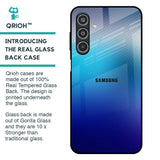 Blue Rhombus Pattern Glass Case for Samsung Galaxy M35 5G