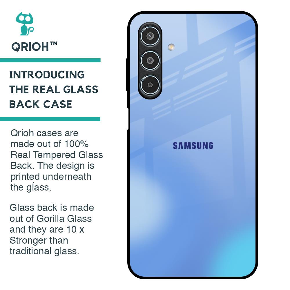 Vibrant Blue Texture Glass Case for Samsung Galaxy M35 5G
