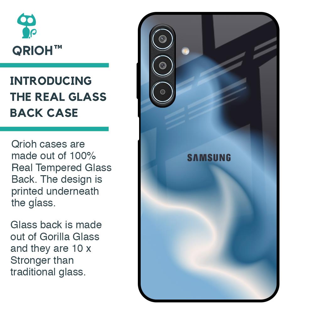Blue Waves Glass Case for Samsung Galaxy M35 5G