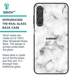 Satin White Marble Glass Case for Samsung Galaxy M35 5G