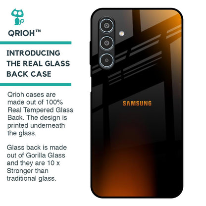 Orange Black Fusion Glass Case for Samsung Galaxy M35 5G